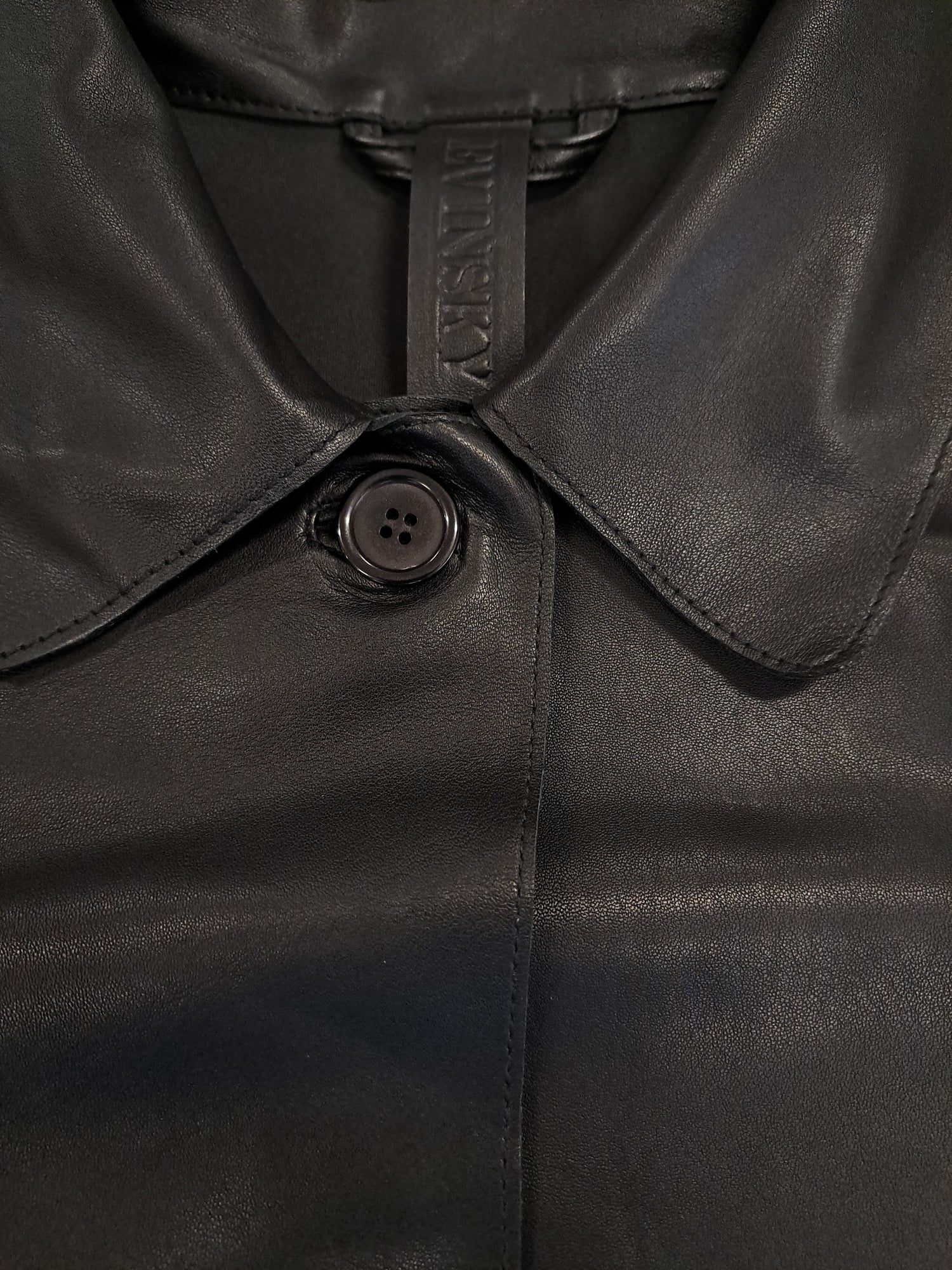 Solana, 68 cm. - Collar Lamb Dior Bonded Leather-Women Black 6