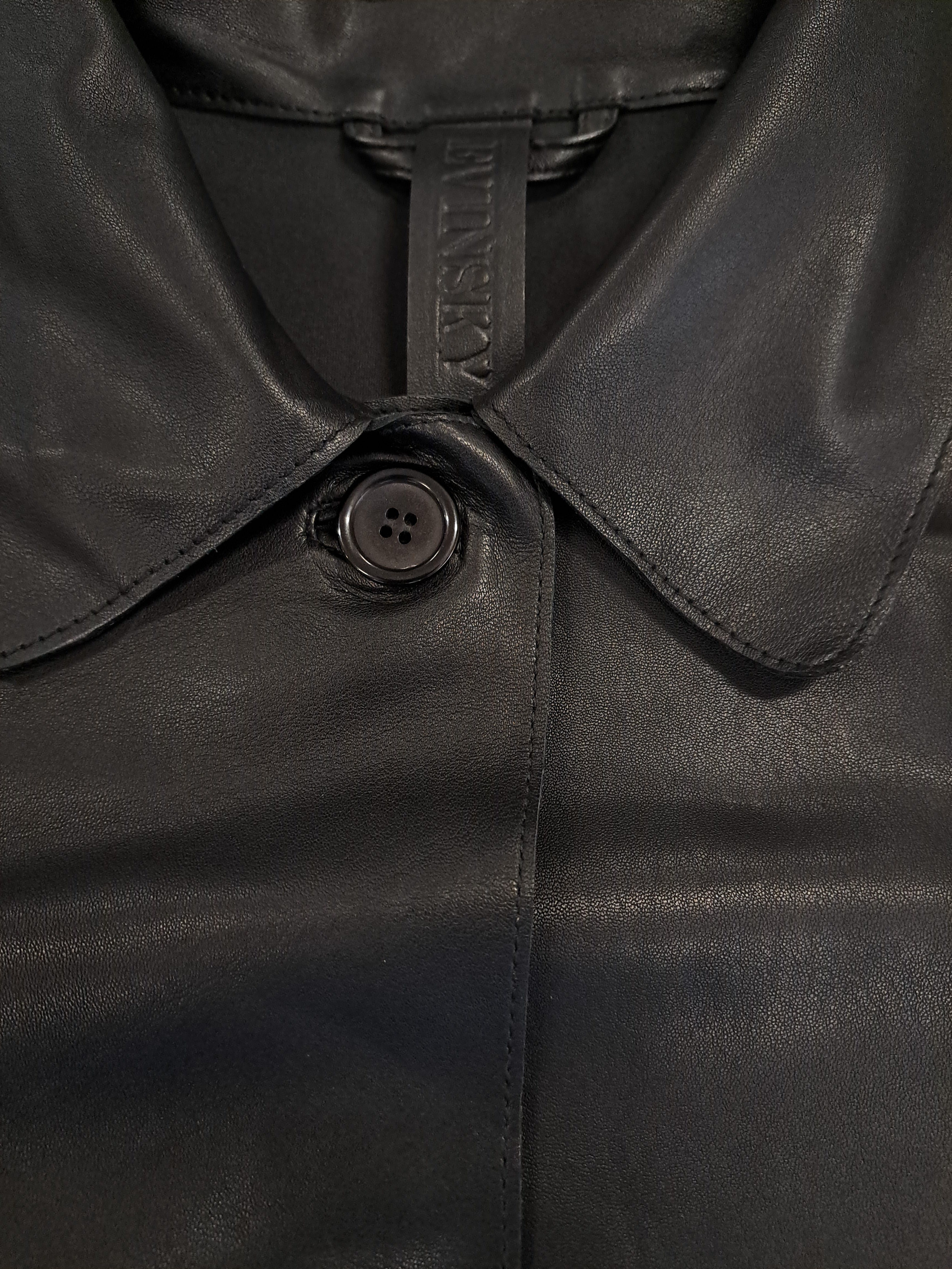 Solana, 68 cm. - Collar Lamb Dior Bonded Leather-Women Black