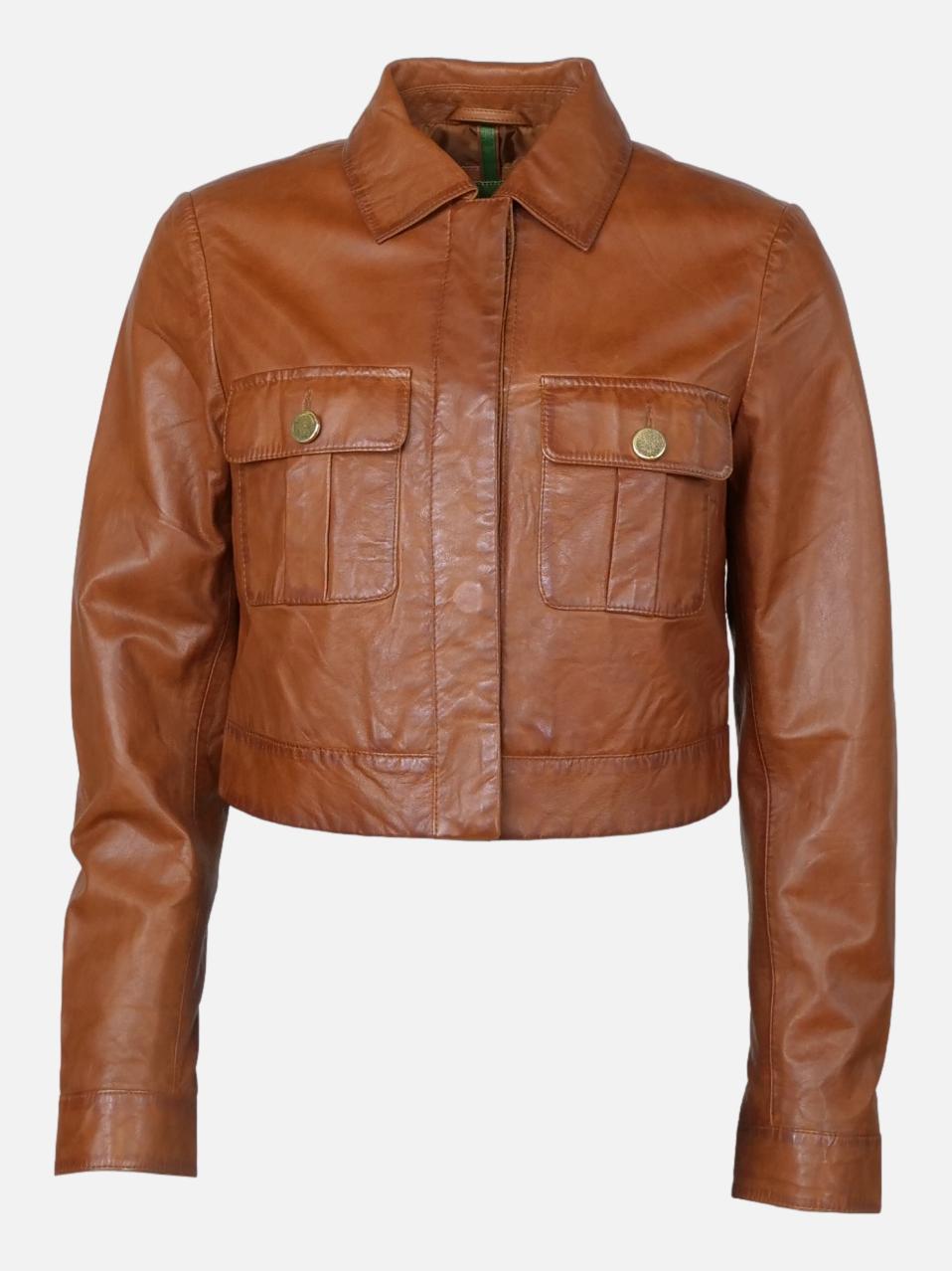 Cynthia, 45 cm. Lamb Malli Leather - Women Dark Tan 2