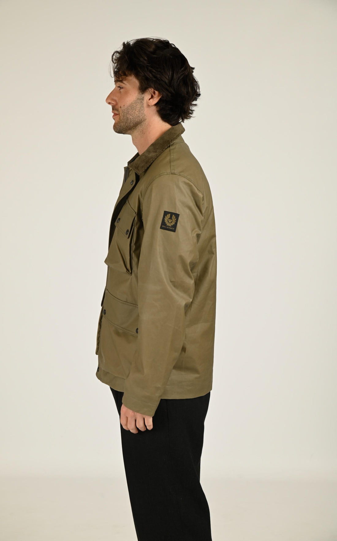 Veste Textile Homme Belstaff, modèle Incline 105810 de couleur dk fatigue green