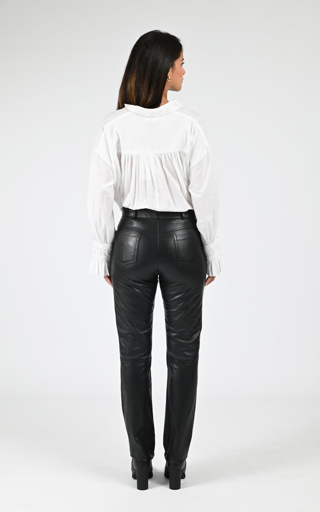 Pantalon slim cuir d&