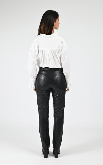 Pantalon slim cuir d&