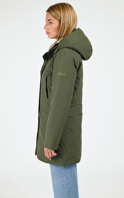 Parka longue ajustée GORE-TEX kaki