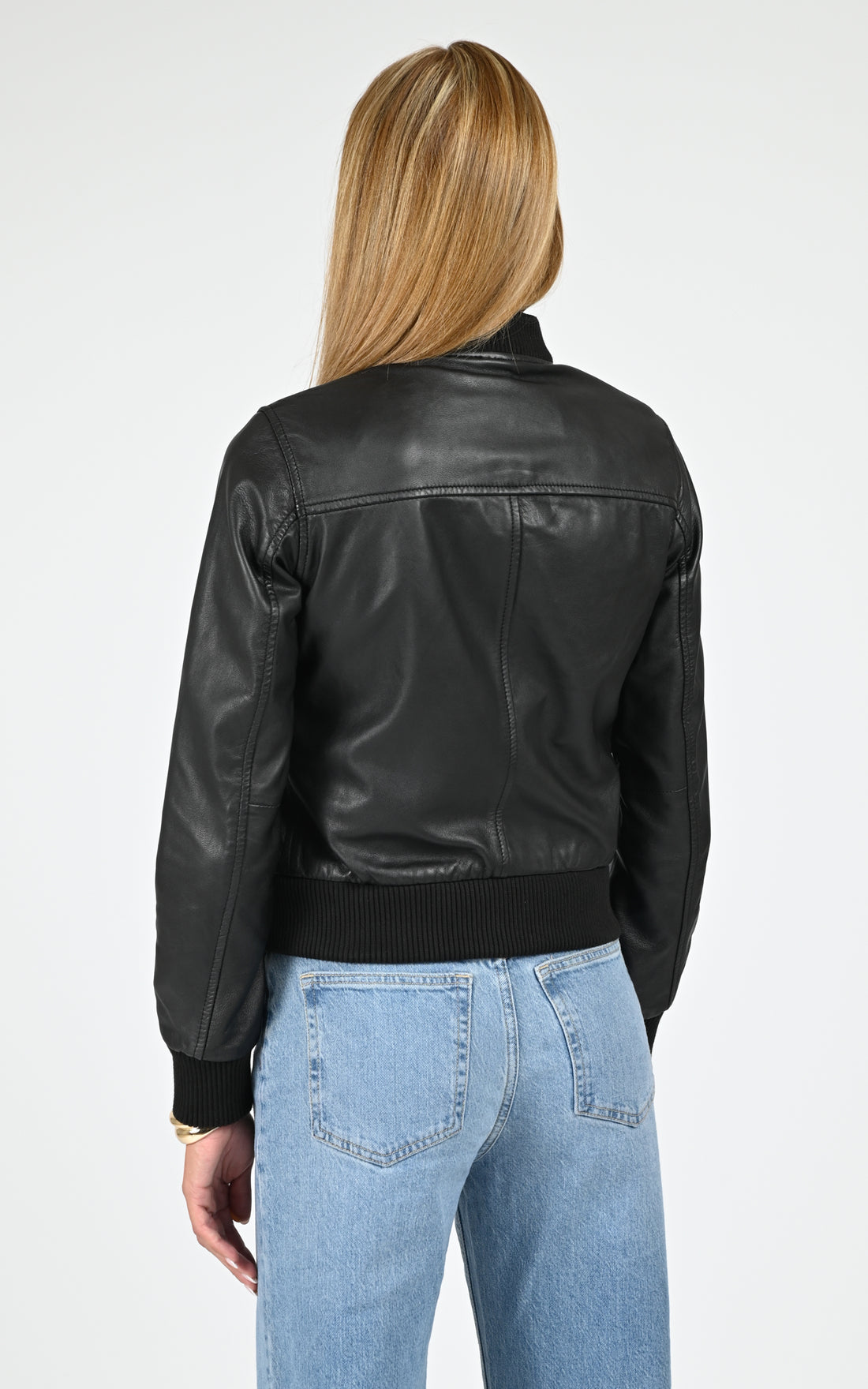 Blouson teddy cuir Jess noir