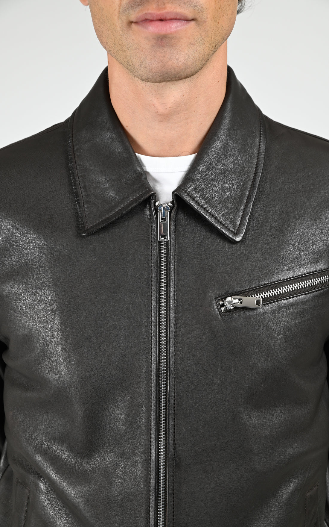 Blouson cuir Yury marron