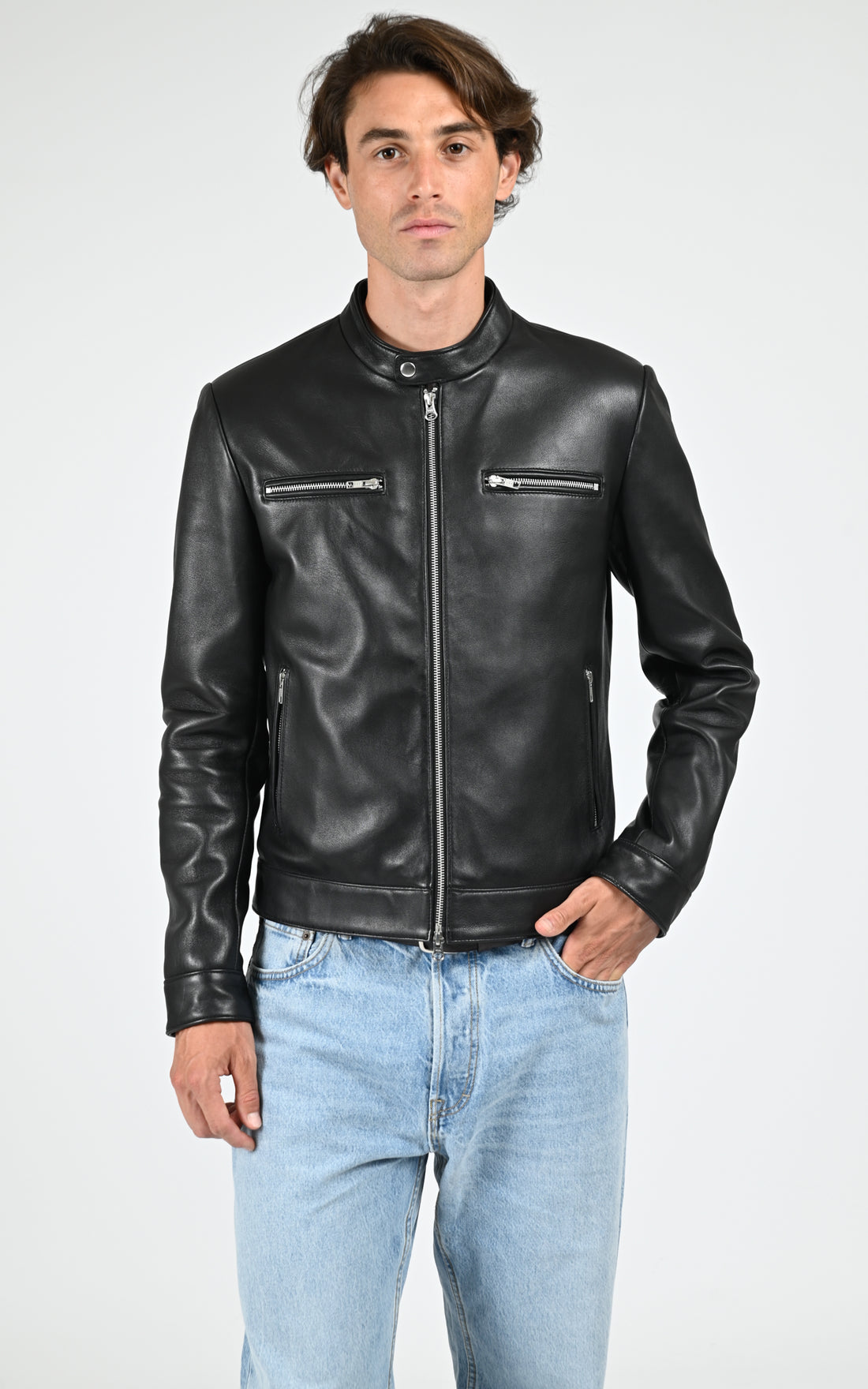 Blouson cuir Biker noir