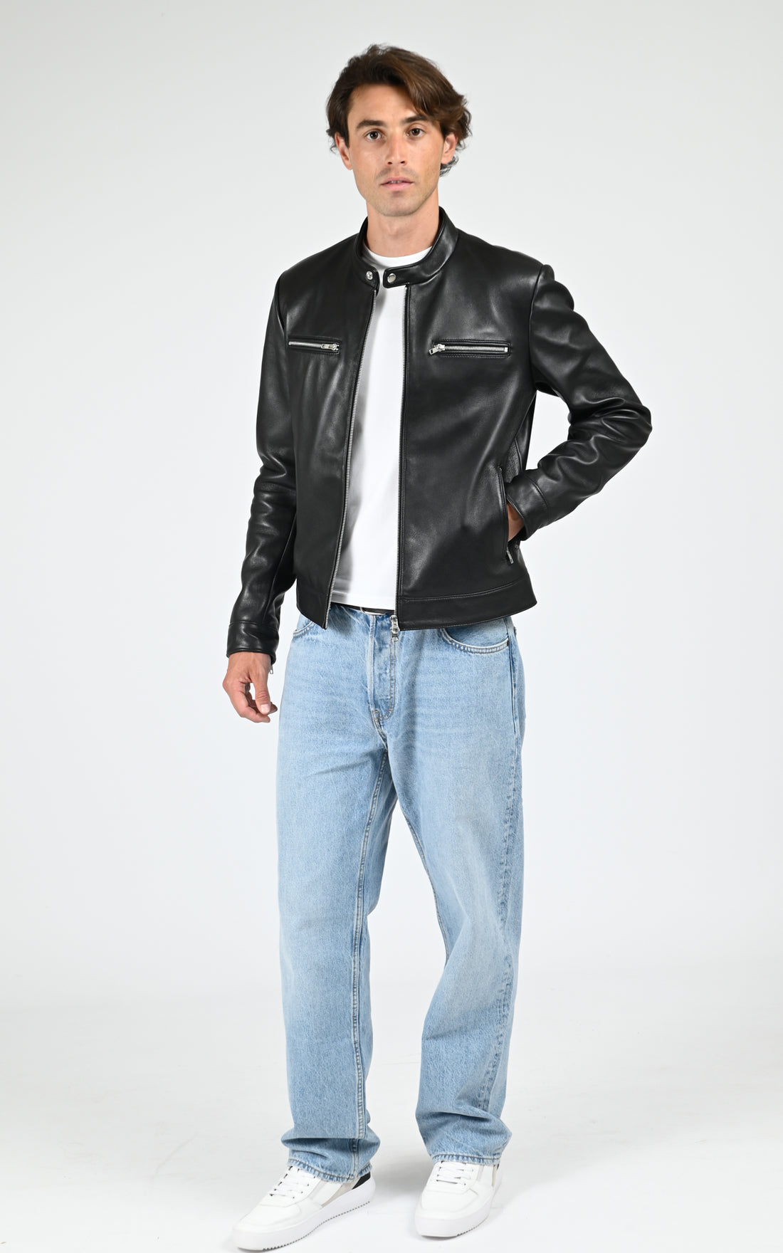 Blouson cuir Biker noir