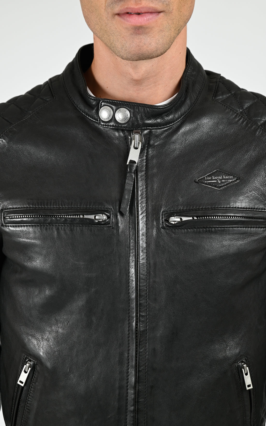 Blouson cuir agneau Cruise noir