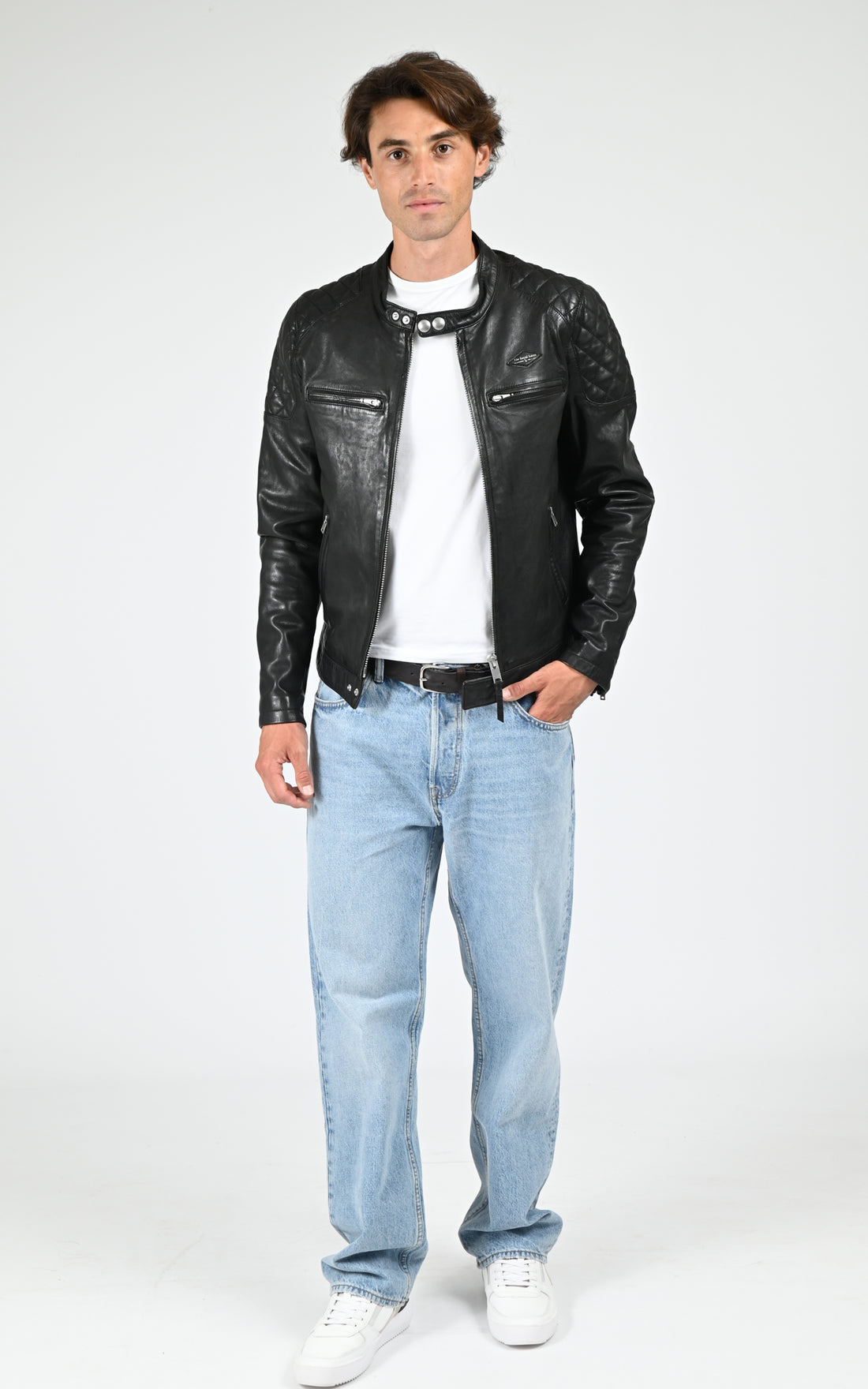 Blouson cuir agneau Cruise noir