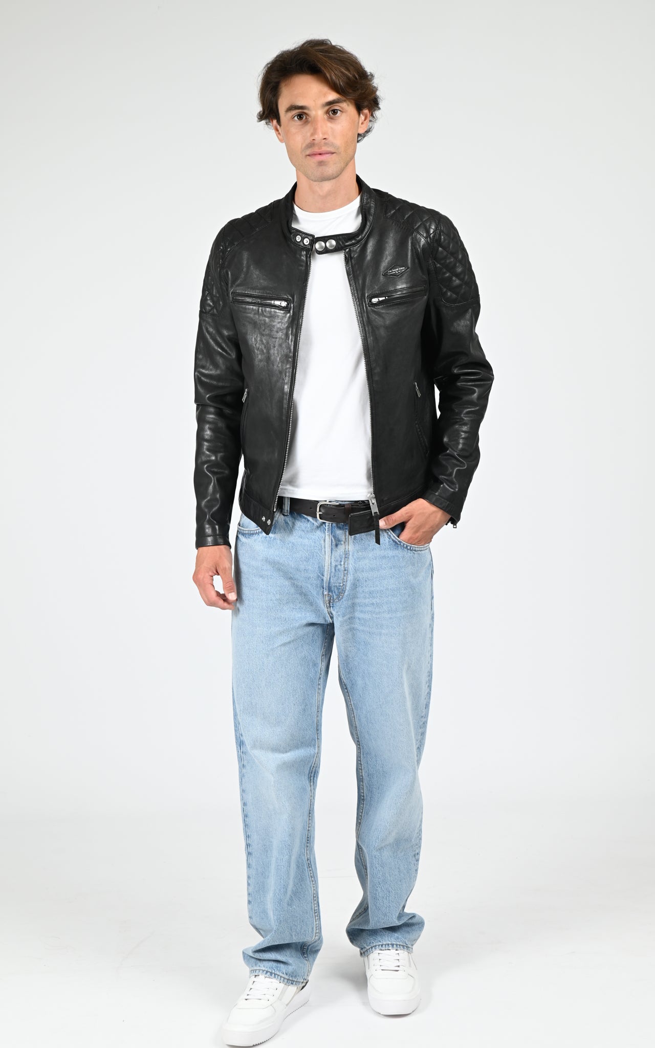 Blouson cuir agneau Cruise noir