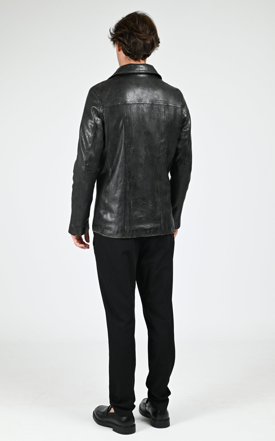 Veste cuir Taggart Vintage noir