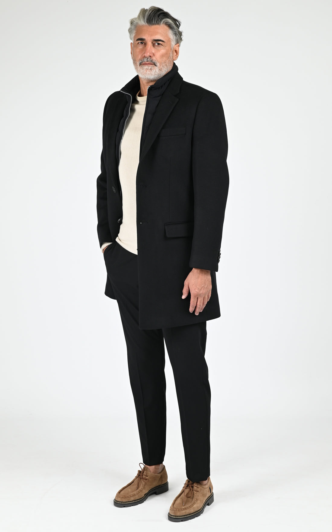 Manteau pardessus laine SKAI-SLB noir