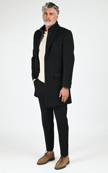 Manteau pardessus laine SKAI-SLB noir