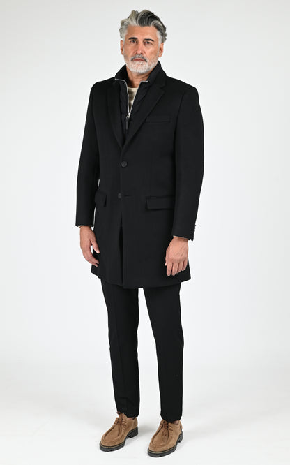 Manteau pardessus laine SKAI-SLB noir