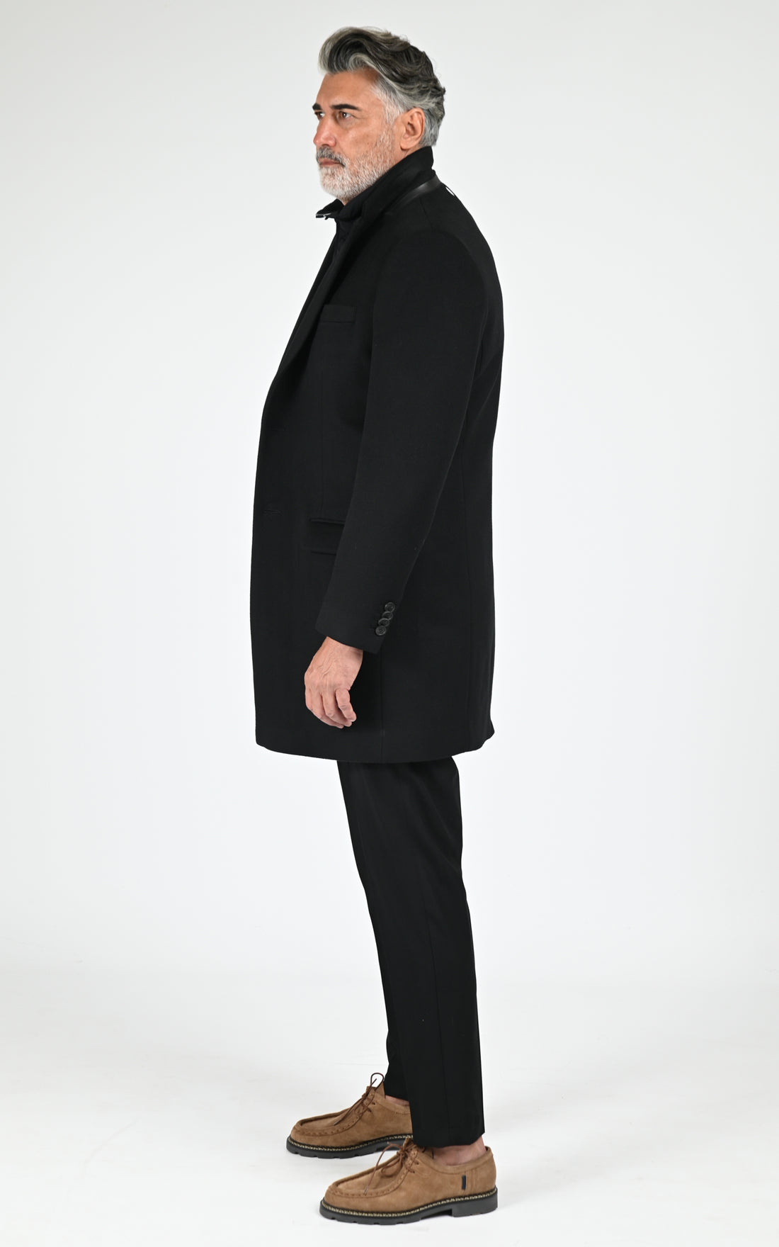 Manteau pardessus laine SKAI-SLB noir