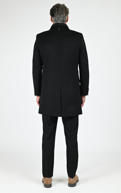 Manteau pardessus laine SKAI-SLB noir