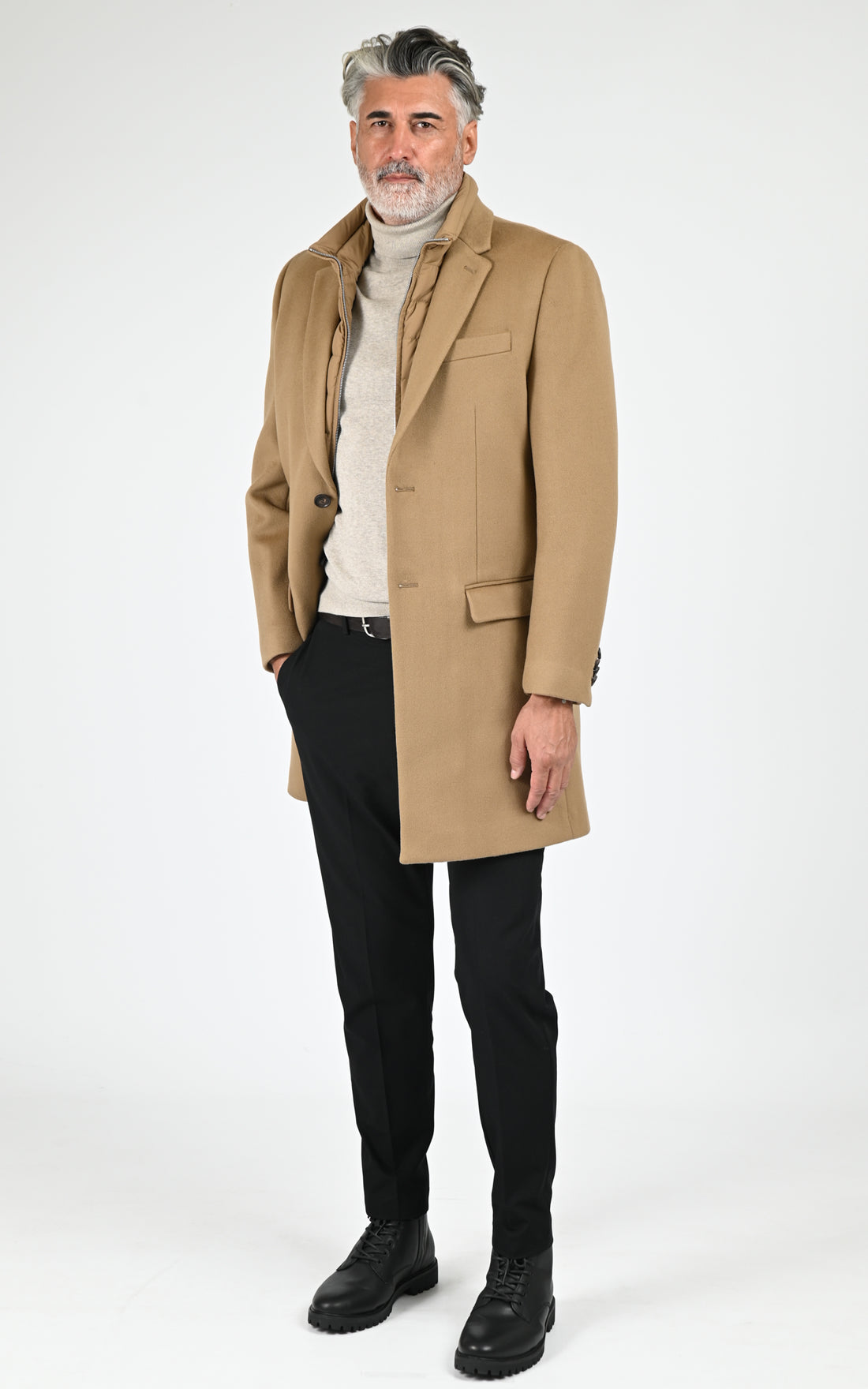 Manteau pardessus laine SKAI-SLB camel
