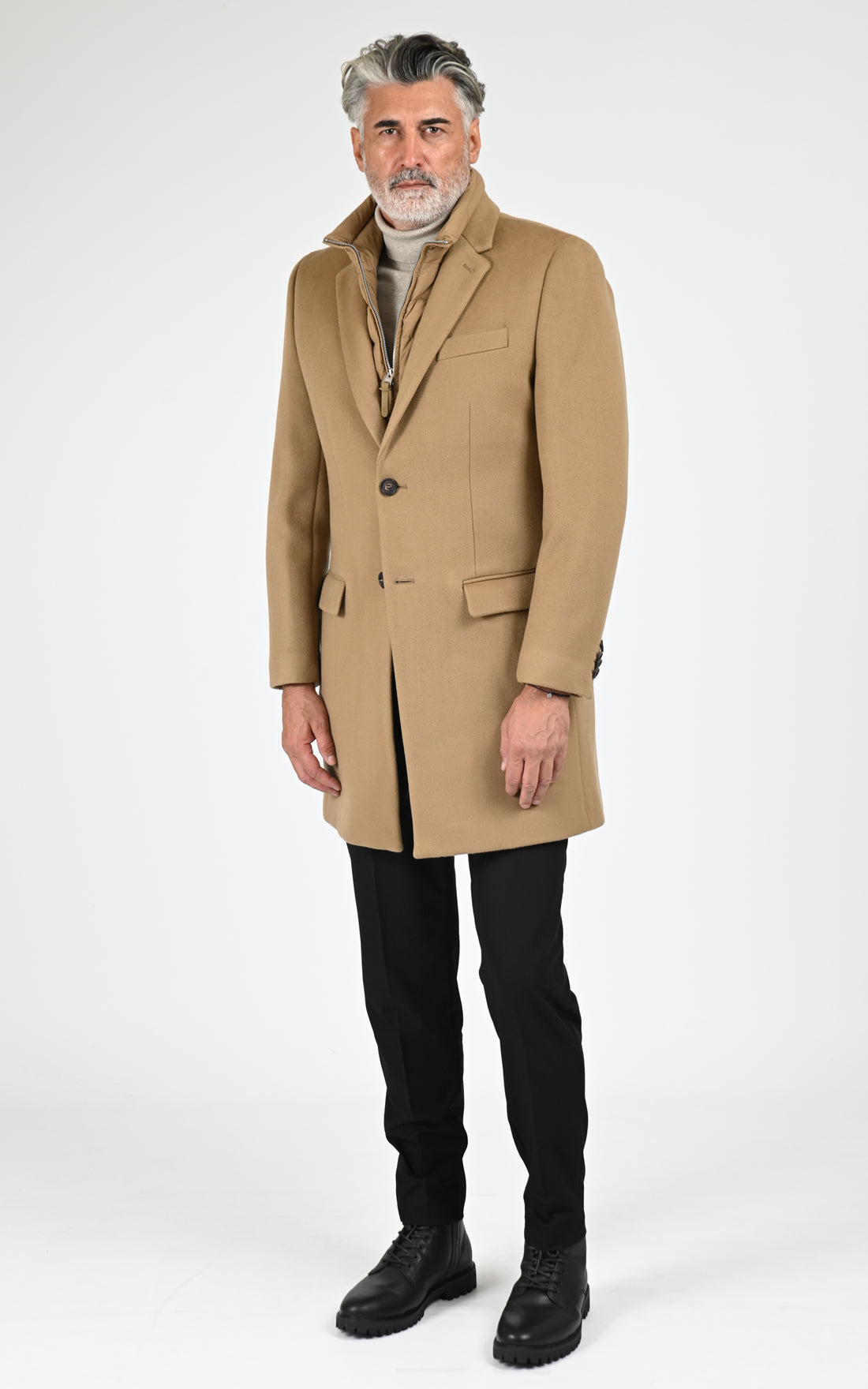 Manteau pardessus laine SKAI-SLB camel