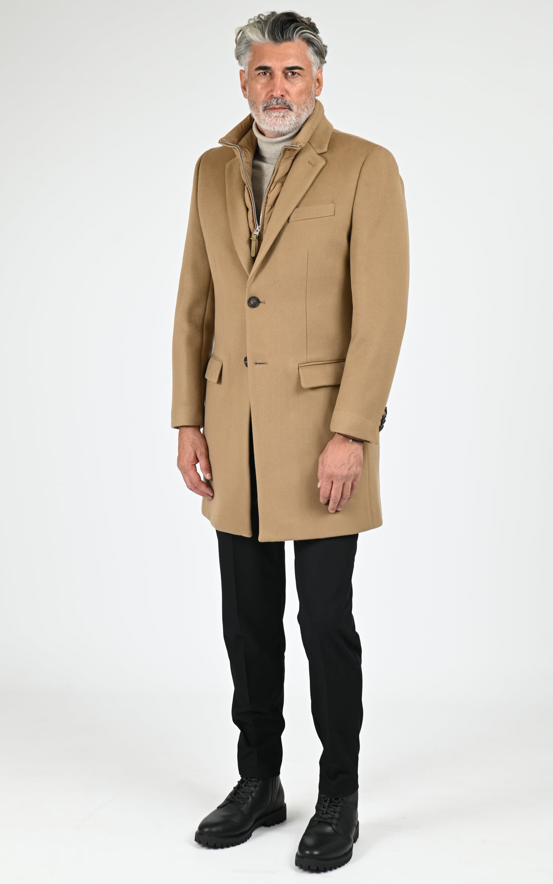 Manteau pardessus laine SKAI-SLB camel