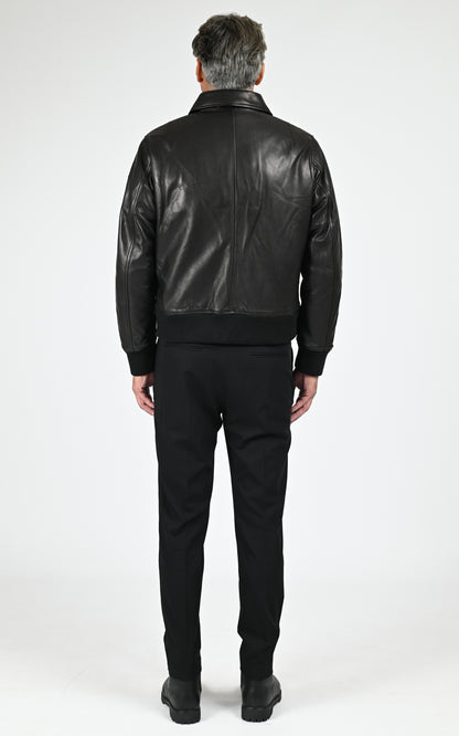 Blouson chaud cuir Pilot Jacket noir