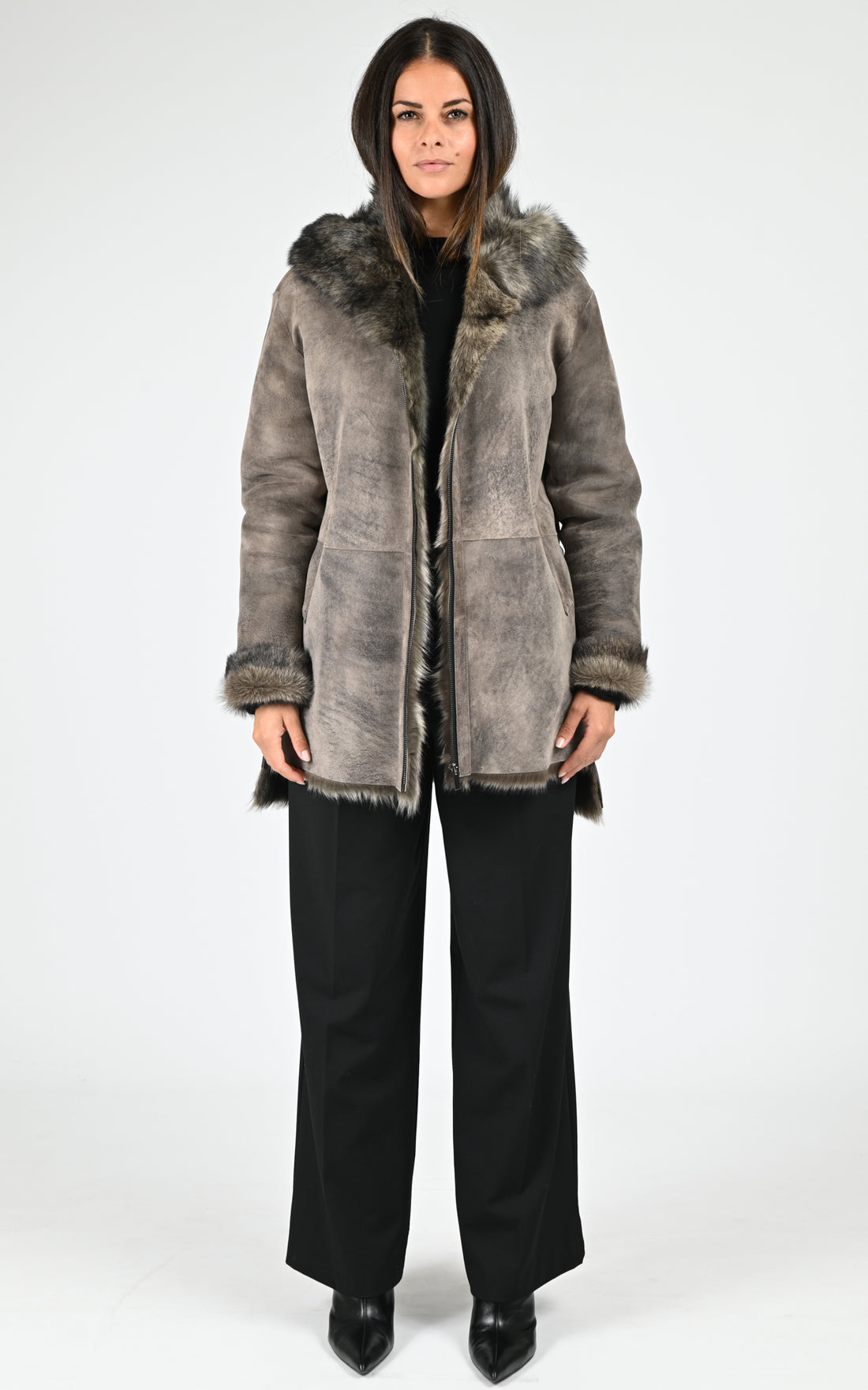 Veste agneau de Toscane Eden taupe
