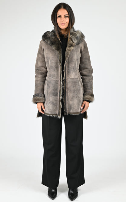 Veste agneau de Toscane Eden taupe