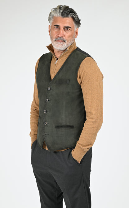 Gilet daim Renzo vert vert foncé