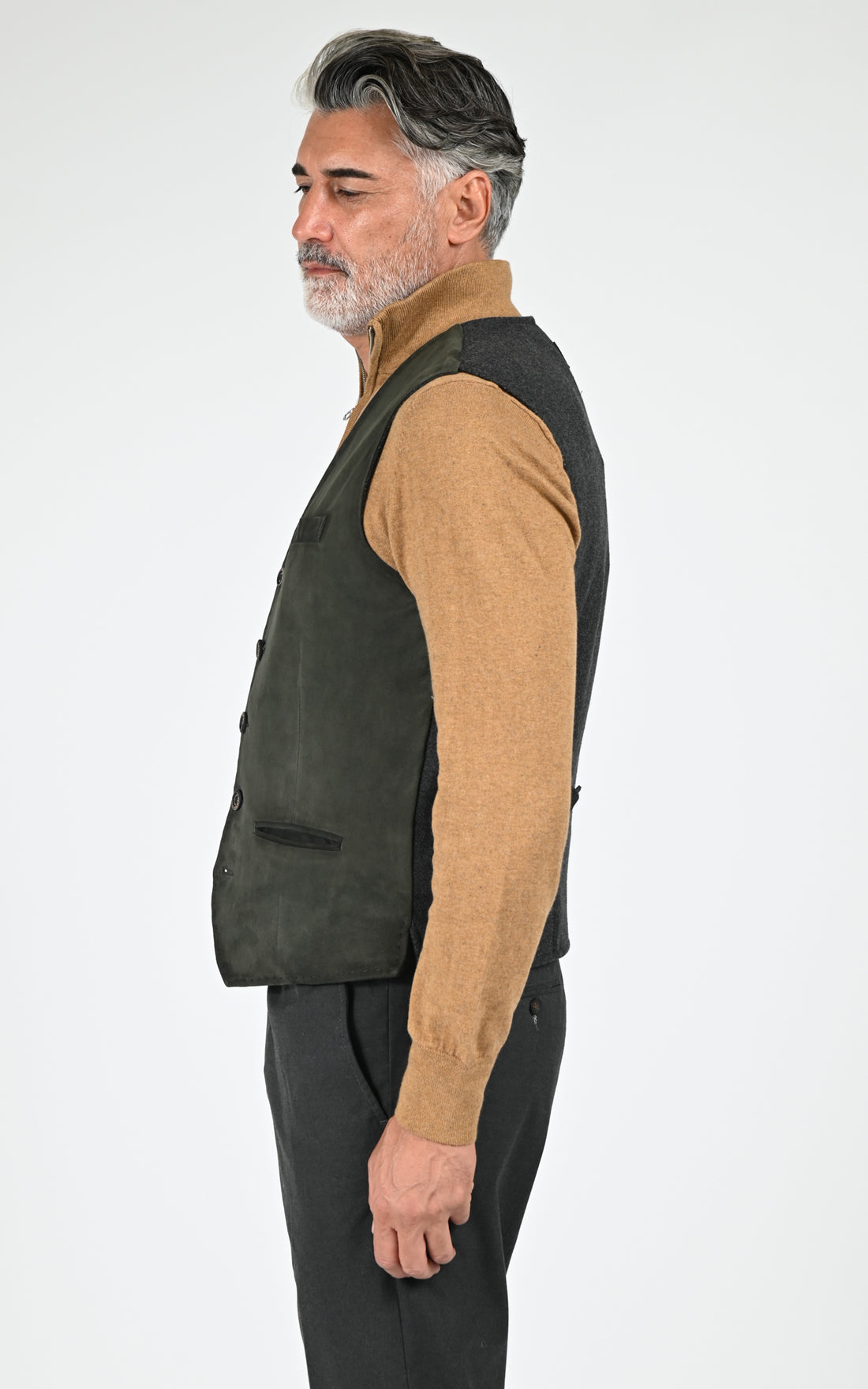 Gilet daim Renzo vert vert foncé