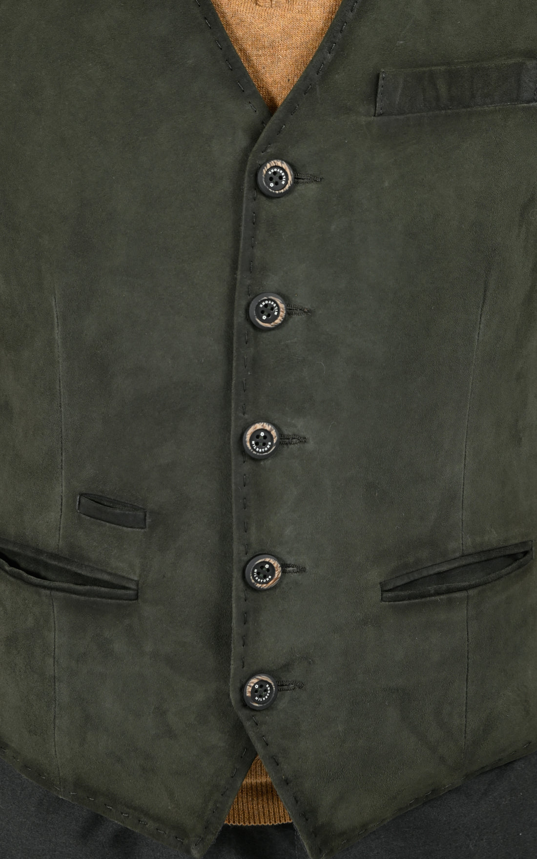 Gilet daim Renzo vert vert foncé