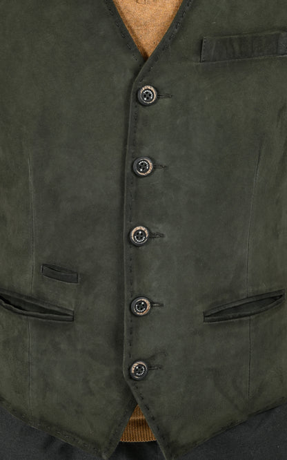 Gilet daim Renzo vert vert foncé
