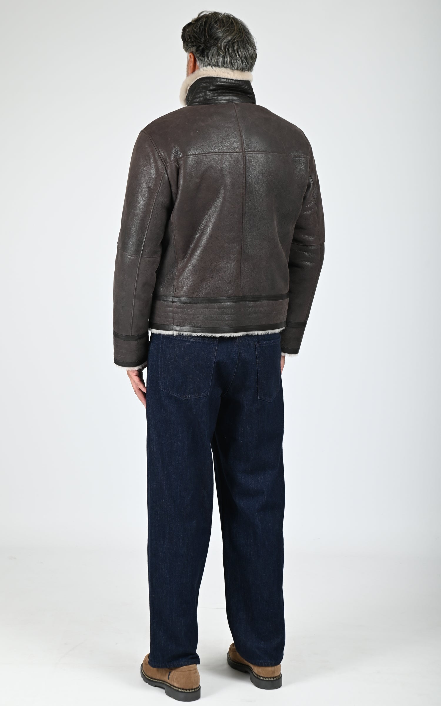Bombardier cuir de mouton marron 4