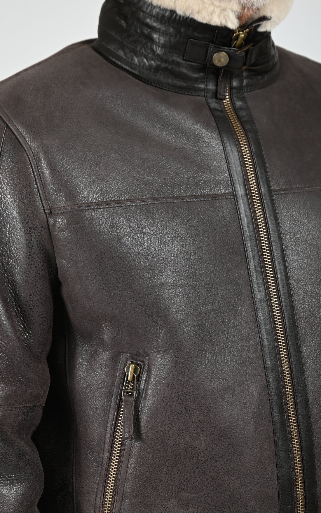 Bombardier cuir de mouton marron
