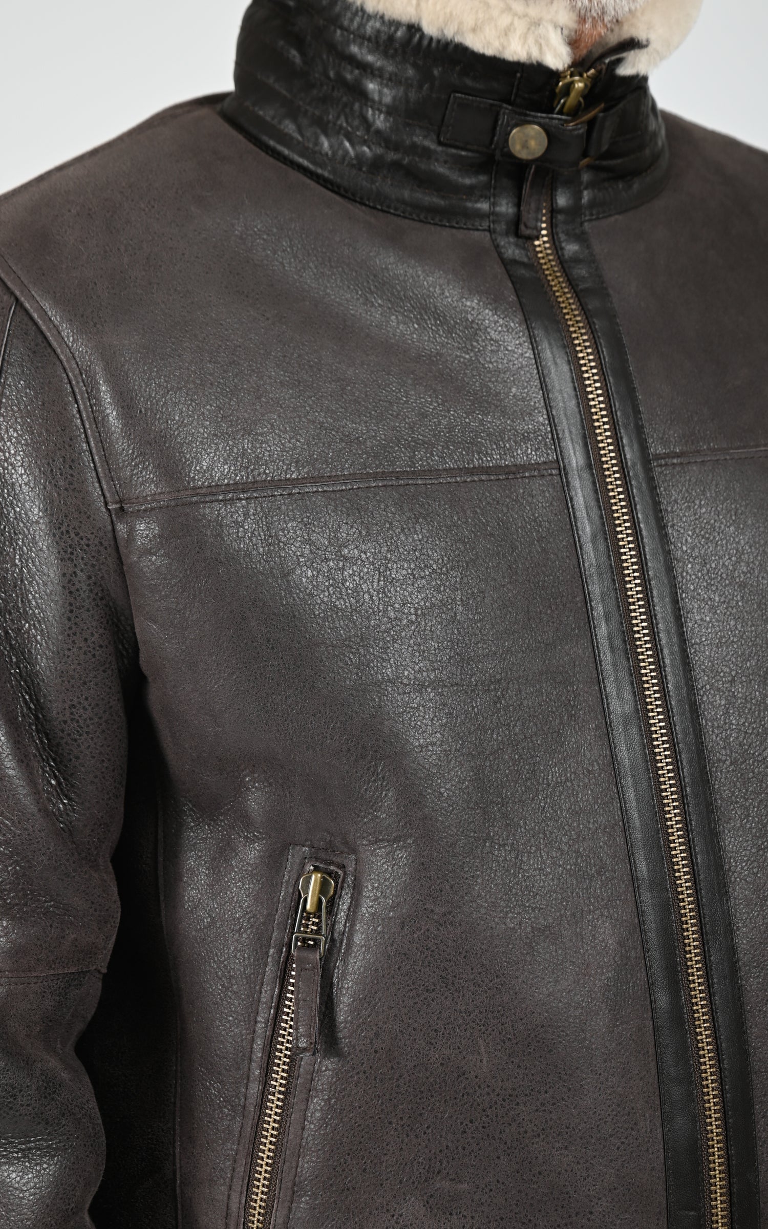 Bombardier cuir de mouton marron 5