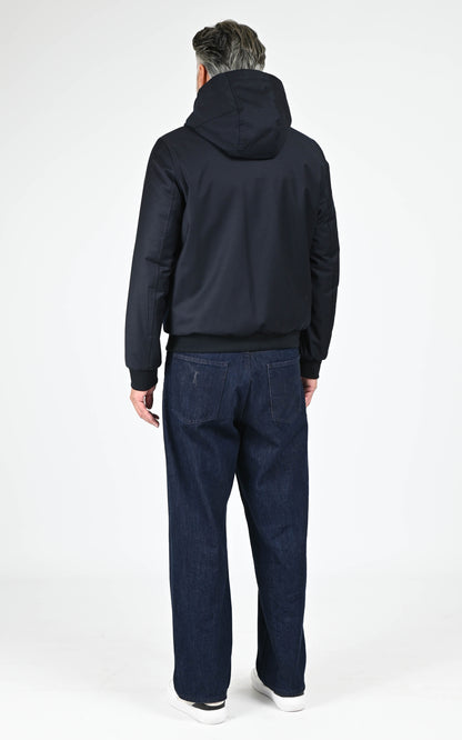 Veste à capuche laine Vigo bleu marine