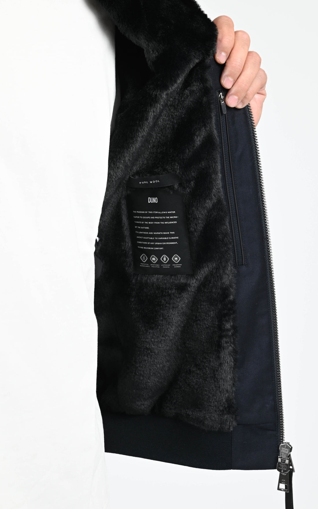 Veste à capuche laine Vigo bleu marine