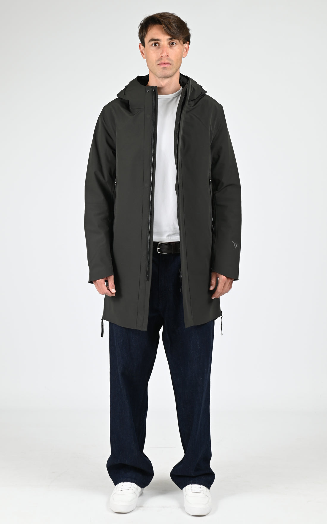 3/4 parka Textile Homme Krakatau, modèle Planck qm552 de couleur dark green
