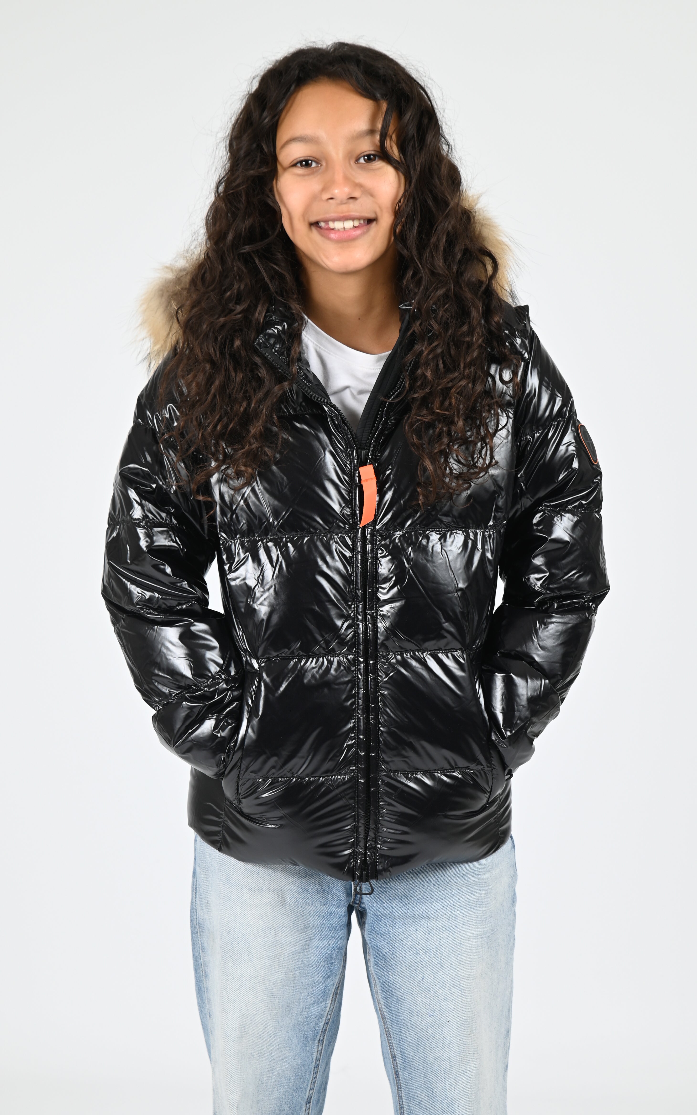 Doudoune brillante Little Olga Bright noir