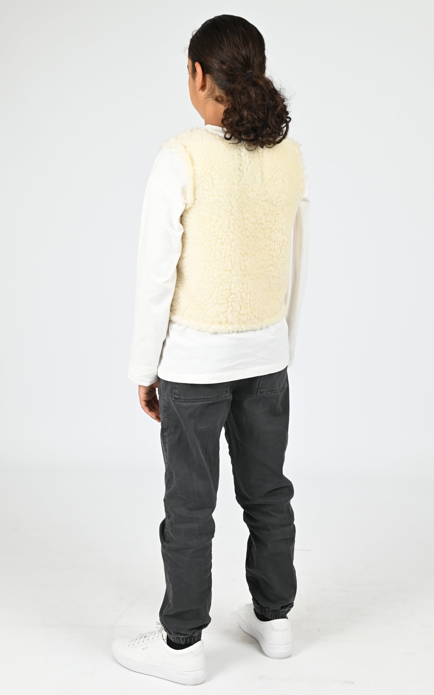 Gilet laine Plume enfant mixte beige 5