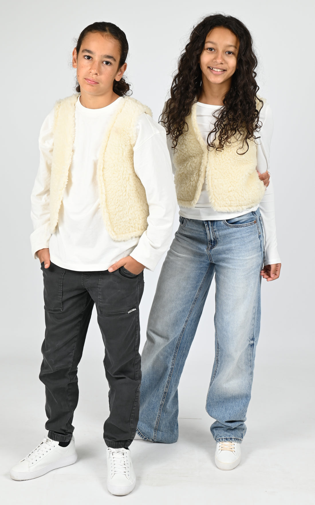 Gilet laine Plume enfant mixte beige