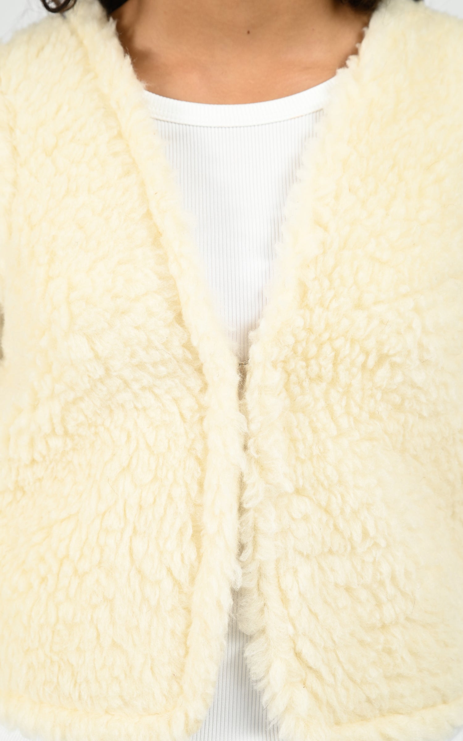 Gilet laine Plume enfant mixte beige 6