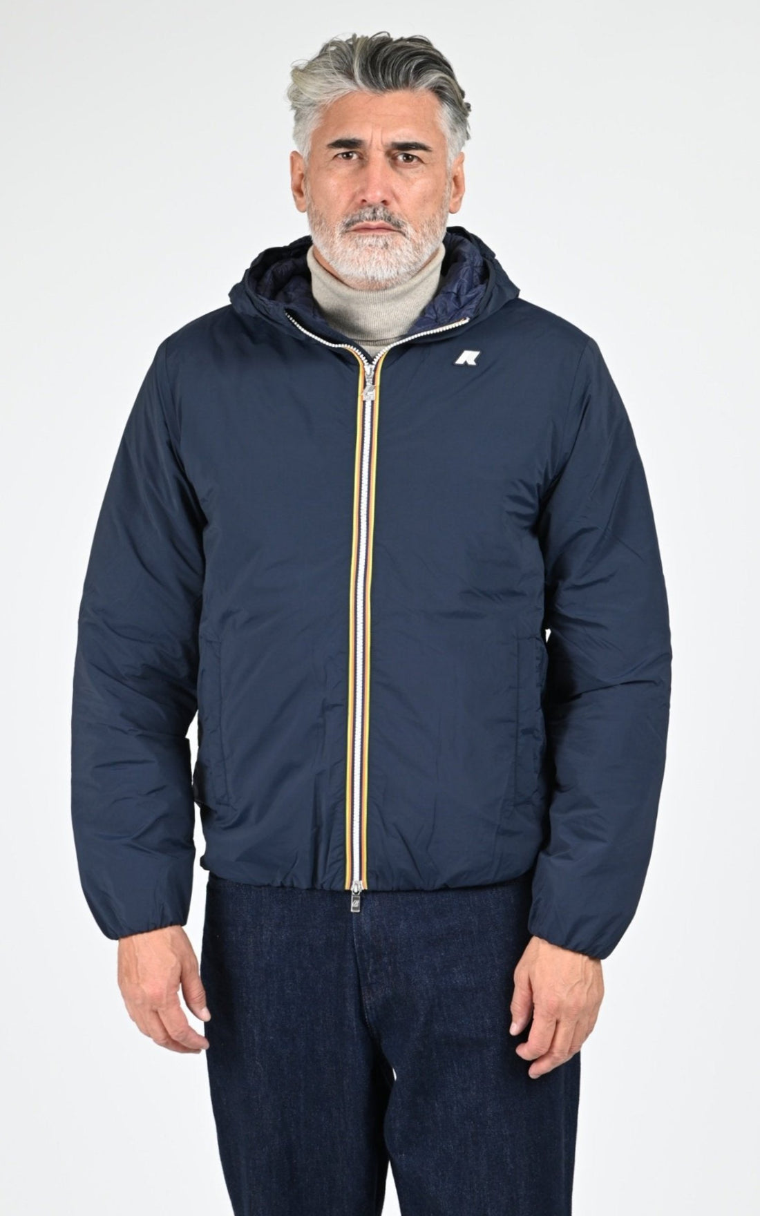 Veste Textile Homme K-Way, modèle Jack plain warm k2136dw de couleur blue depth k89