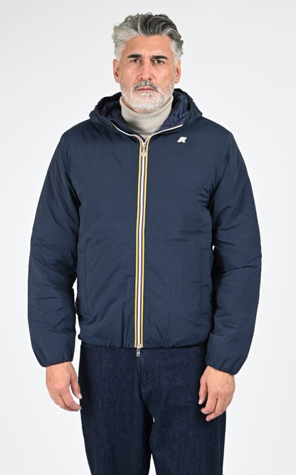 Veste Textile Homme K-Way, modèle Jack plain warm k2136dw de couleur blue depth k89