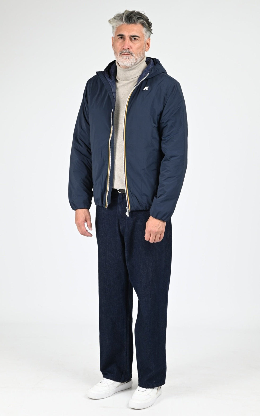 Veste Textile Homme K-Way, modèle Jack plain warm k2136dw de couleur blue depth k89