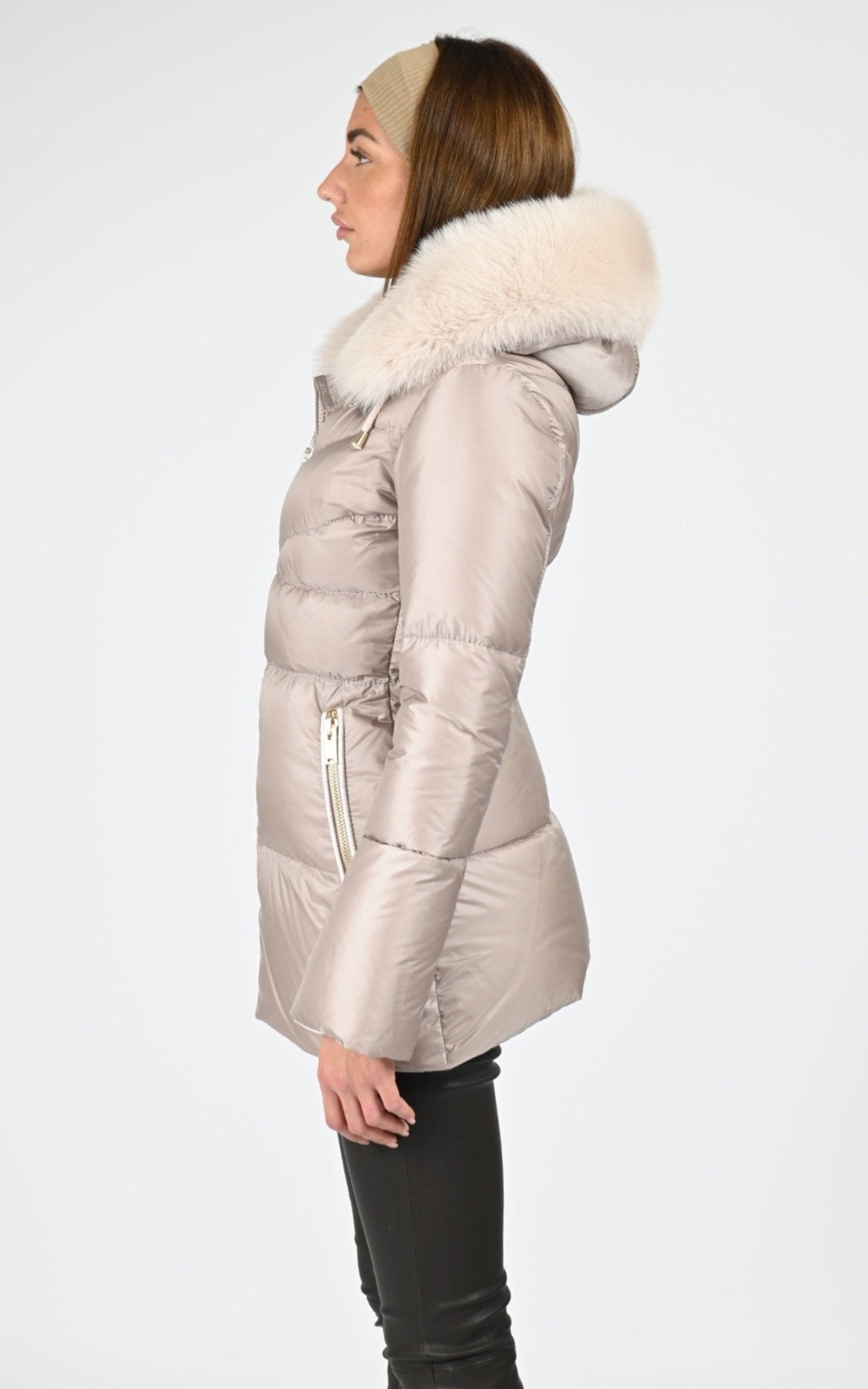 Doudoune Textile Femme Flo-Clo, modèle Jamille de couleur pietra 3