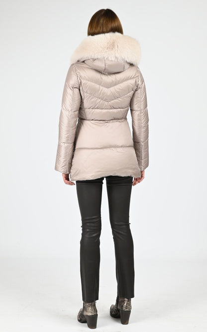 Doudoune Textile Femme Flo-Clo, modèle Jamille de couleur pietra