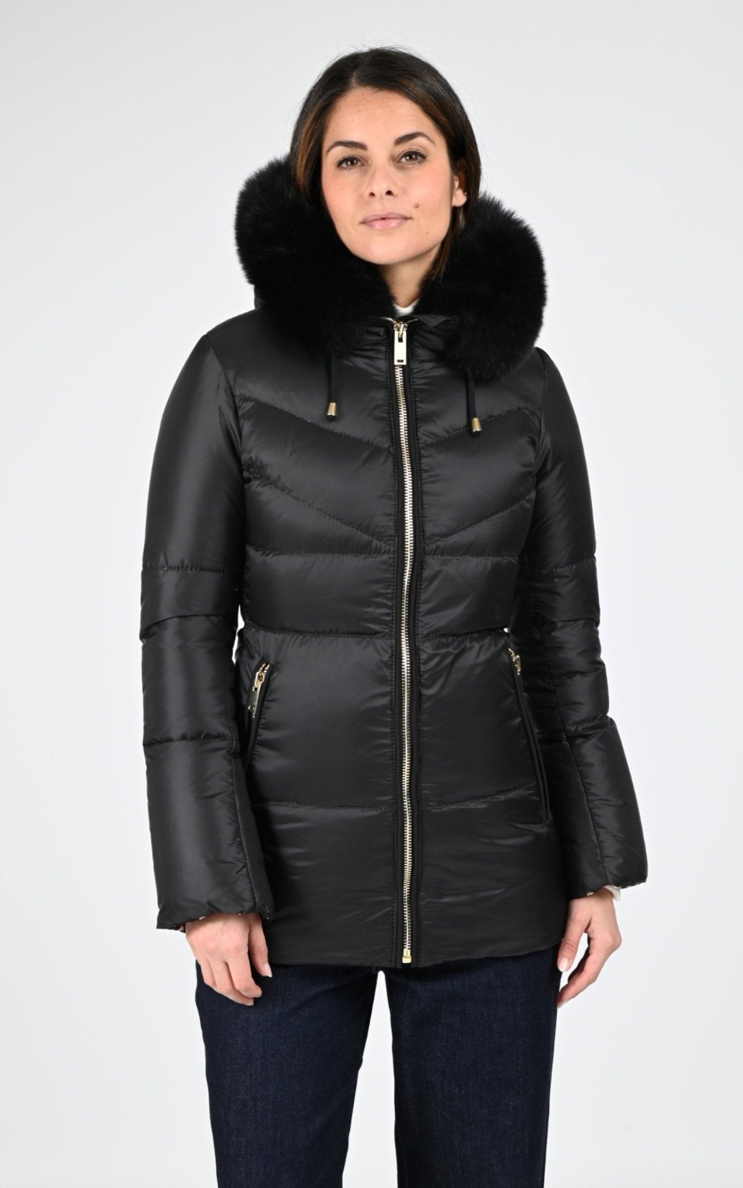 Doudoune Textile Femme Flo&amp;Clo, modèle Jamille de couleur nero 1