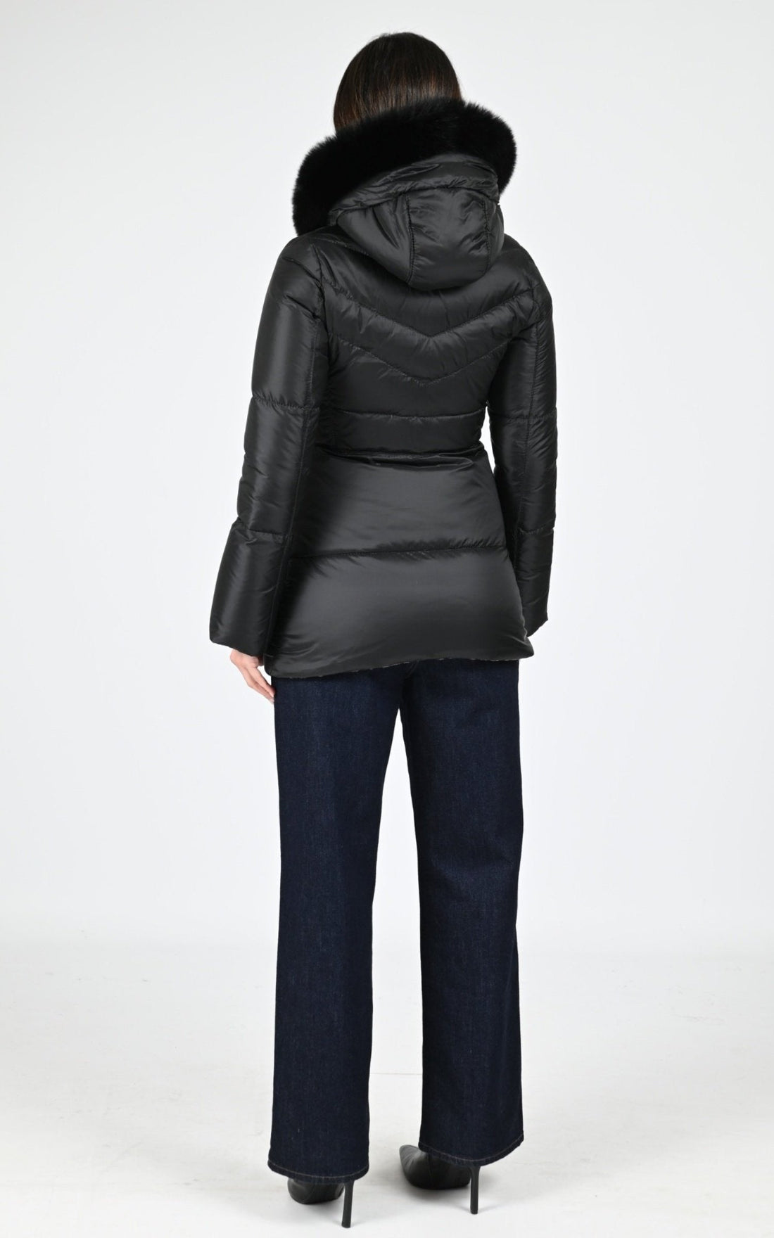 Doudoune Textile Femme Flo&amp;Clo, modèle Jamille de couleur nero