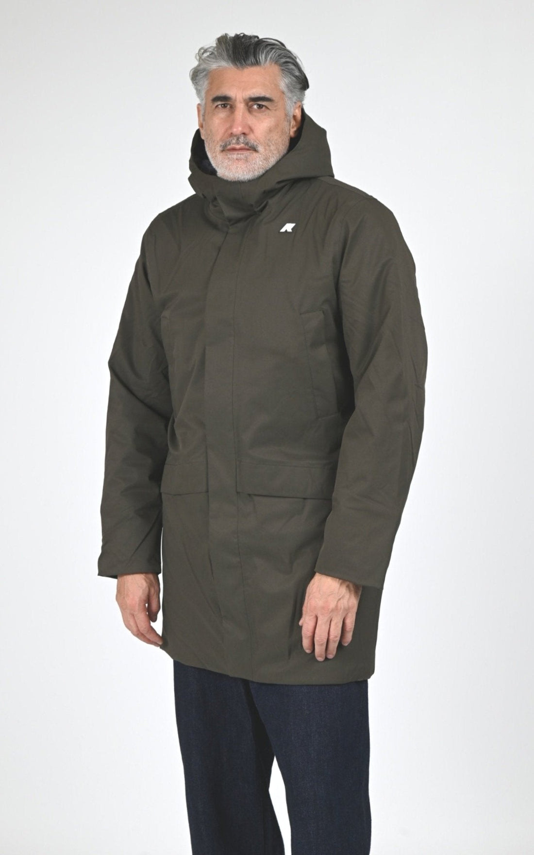 3/4 Textile Homme K-Way, modèle Jarno twill marmotta k8133fw de couleur black olive blue b2v