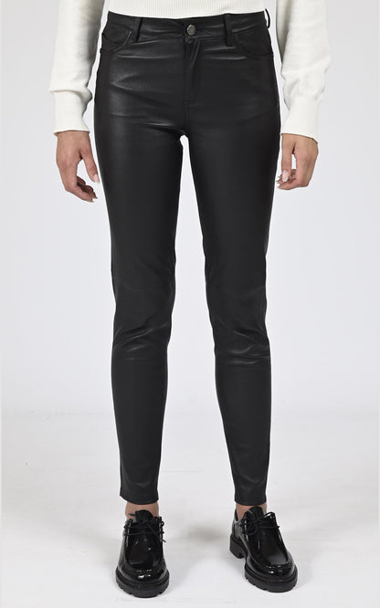 Pantalon Cuir Femme Rose garden, modèle Jiny 102086 de couleur noir