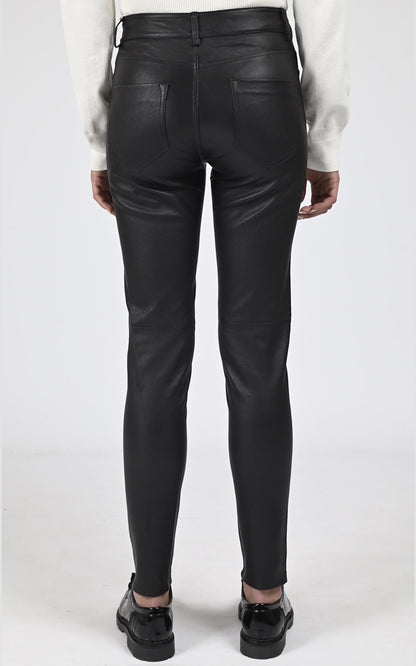Pantalon Cuir Femme Rose garden, modèle Jiny 102086 de couleur noir